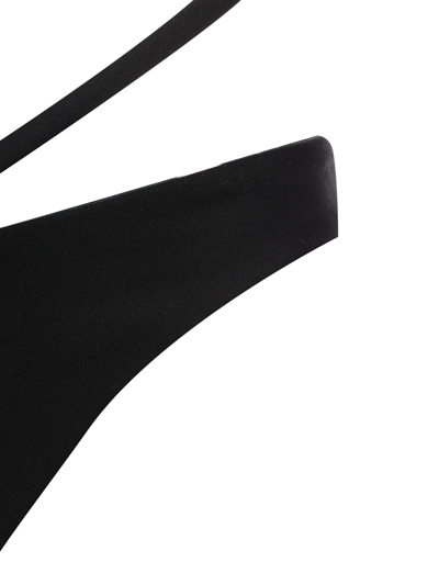 Simkhai Emmalynn Solid Strappy Bikini Bottoms Black L In Black