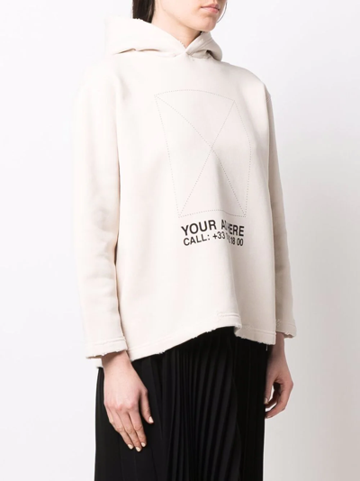Shop Balenciaga Your Ad Here Cropped Hoodie In Neutrals