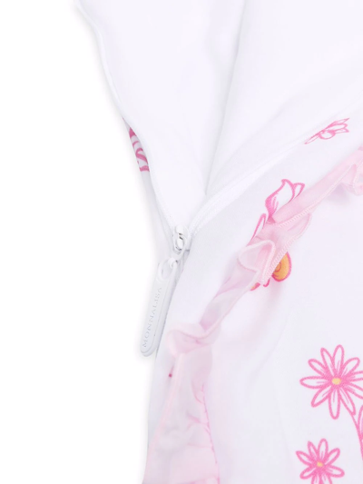 Shop Monnalisa Floral Cotton Sleep Bag In White