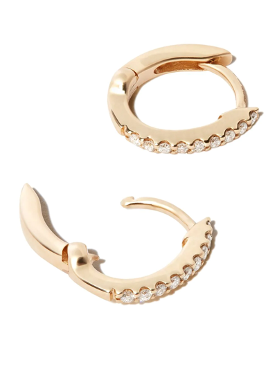 Shop Dana Rebecca Designs 14kt Yellow Gold Diamond Huggie Earrings