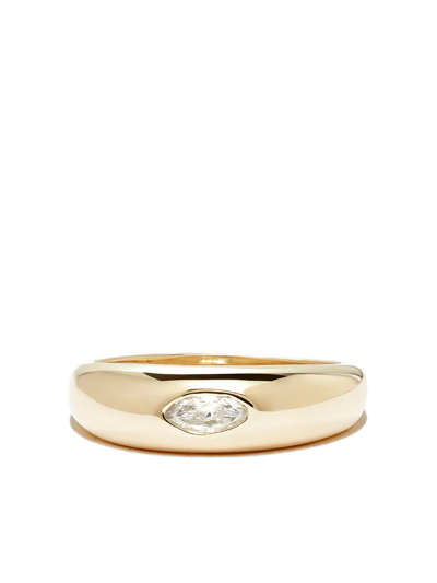 Shop Jacquie Aiche 14kt Yellow Gold Smooth Dome Marquise Diamond Ring