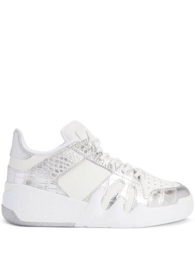 Shop Giuseppe Zanotti Talon Panelled Sneakers In White