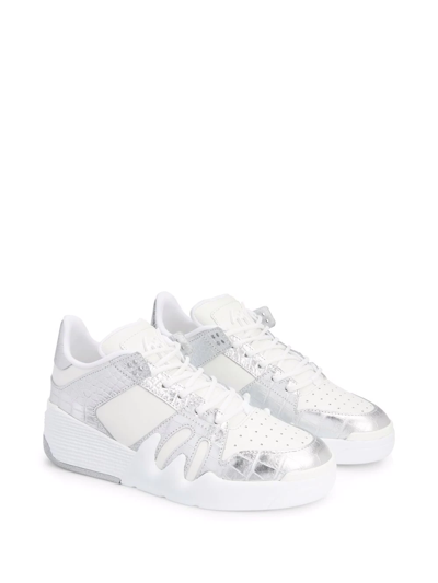Shop Giuseppe Zanotti Talon Panelled Sneakers In White