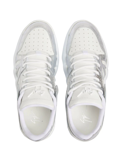 Shop Giuseppe Zanotti Talon Panelled Sneakers In White