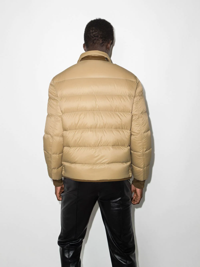 Tom Ford Men's Quilted Down-front Blouson Jacket In Neutrals