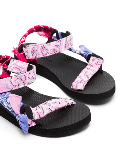 Shop Arizona Love Trekky Bandana-print Flat Sandals In Pink