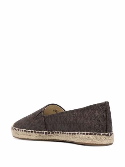 Shop Michael Michael Kors April Monogram Espadrilles In Brown