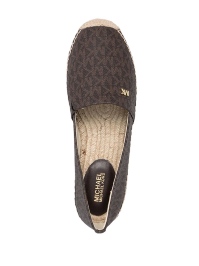 Shop Michael Michael Kors April Monogram Espadrilles In Brown