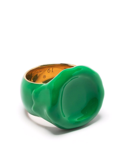 Shop Bottega Veneta Anello Argento Sterling-silver Ring In Green
