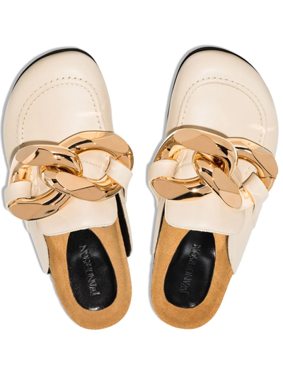Shop Jw Anderson Chain Loafer Mules In Neutrals
