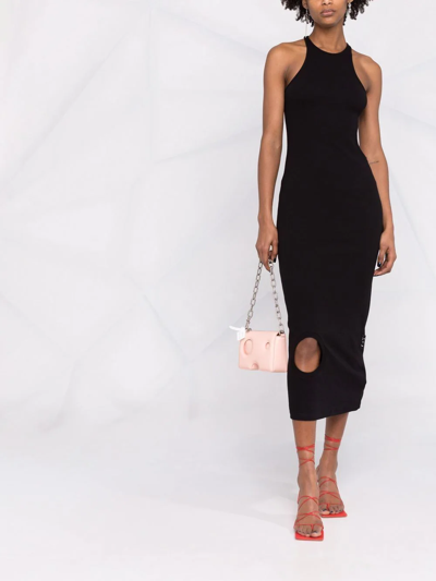 CUT-OUT FITTED MIDI DRESS