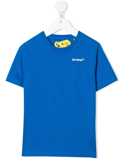 Shop Off-white Arrow Logo-print T-shirt In Blue