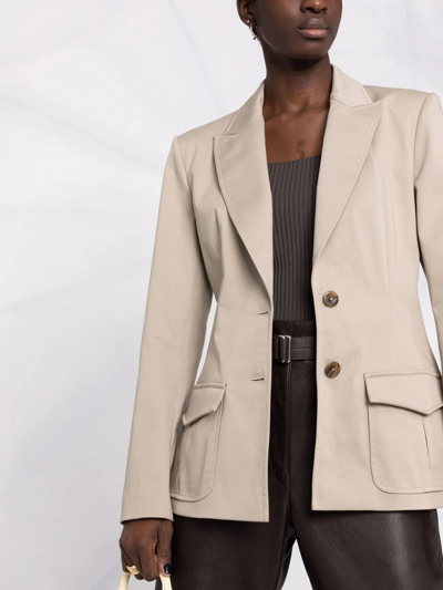 Alberta Ferretti Single-breasted Blazer In Neutrals