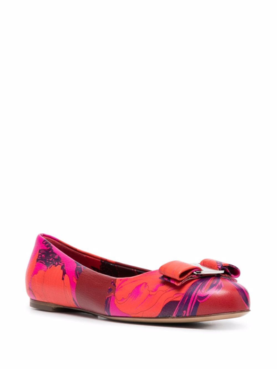 Ferragamo Woman Ballet Flats Tomato Red Size 7.5 Leather In Red