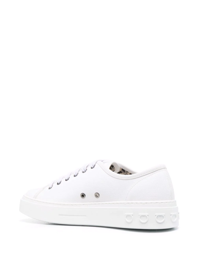 Ferragamo Lace-up Low-top Sneakers In White