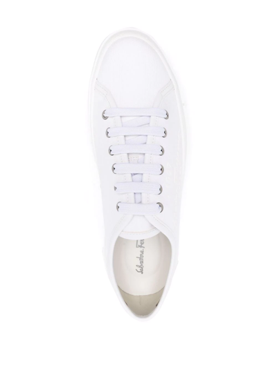 Ferragamo Lace-up Low-top Sneakers In White