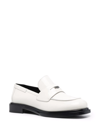 Ferragamo Nyx 30 Patent Penny Loafer In White