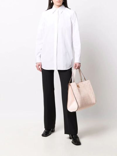 Ferragamo Long-sleeve Cotton Shirt In White