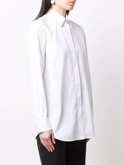 Ferragamo Long-sleeve Cotton Shirt In White