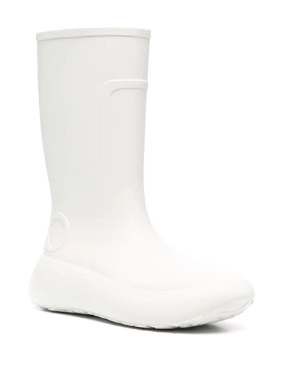 Ferragamo Logo-embossed Chunky Rain Boots In White