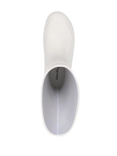 Ferragamo Logo-embossed Chunky Rain Boots In White