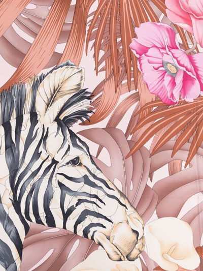 Shop Ferragamo Forest Graphic-print Silk Scarf In Pink