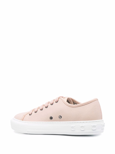 Shop Ferragamo Logo-embossed Low-top Sneakers In Pink