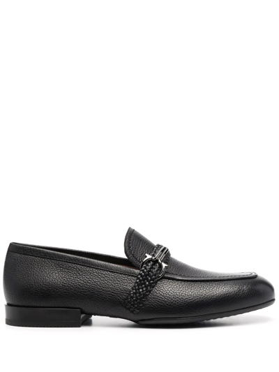Shop Ferragamo Missouri Leather Loafers In Black