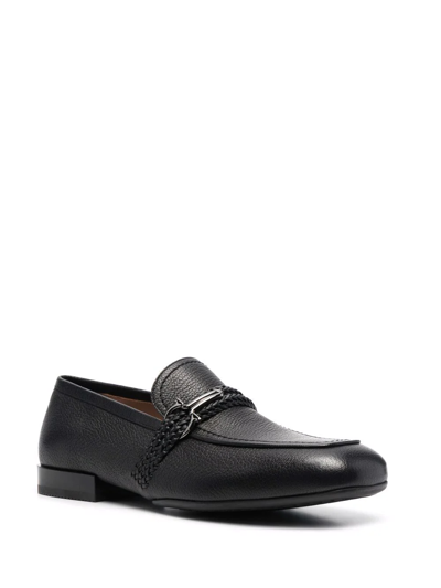 Shop Ferragamo Missouri Leather Loafers In Black