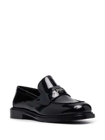 Ferragamo Nyx Embellished Patent-leather Loafers In Black