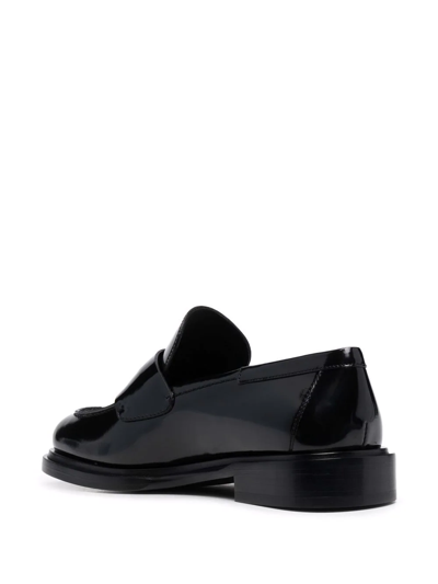 Ferragamo Nyx Embellished Patent-leather Loafers In Black
