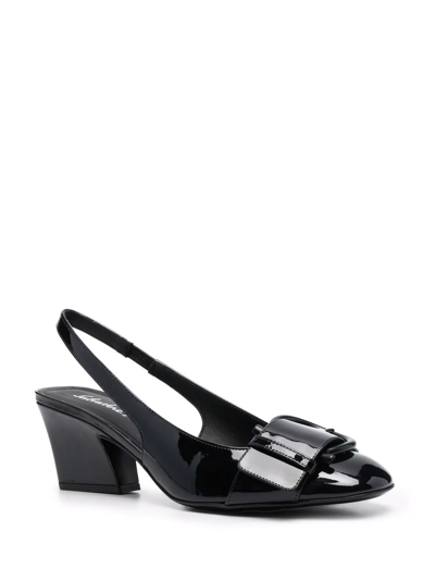 Ferragamo Viva 55 Slingback Mules In Lambskin In Black