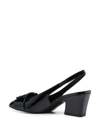 Ferragamo Viva 55 Slingback Mules In Lambskin In Black