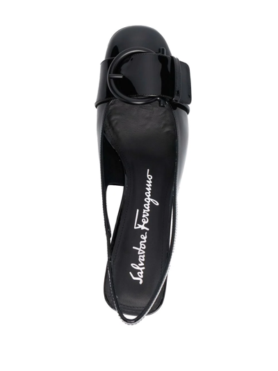 Ferragamo Viva 55 Slingback Mules In Lambskin In Black