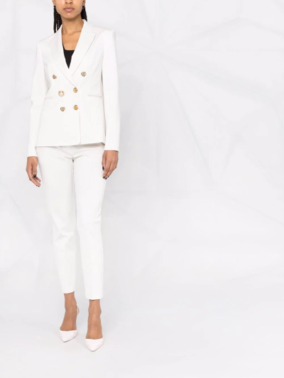 Shop Pinko Double-breasted Blazer Jacket In White