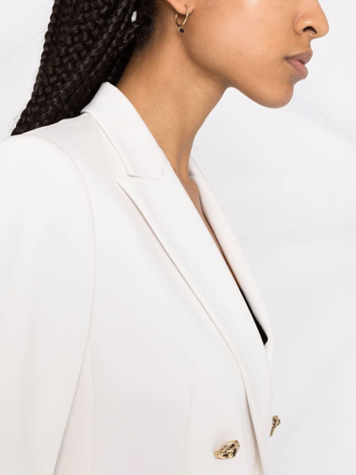 Shop Pinko Double-breasted Blazer Jacket In White
