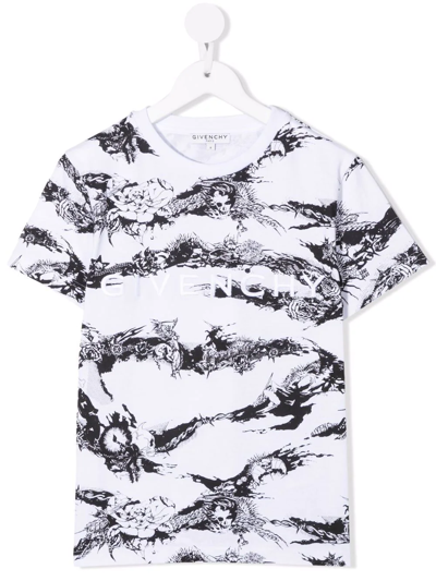 Shop Givenchy Abstract-print Cotton T-shirt In White