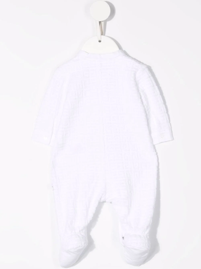 Shop Givenchy 4g Motif Babygrow Set In White