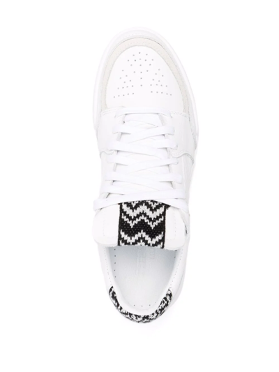 Shop Missoni Low-top Leather Sneakers In White