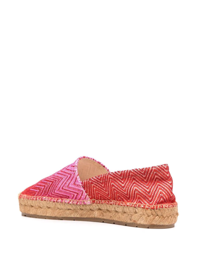 Shop Missoni Woven Zigzag Espadrilles In Red
