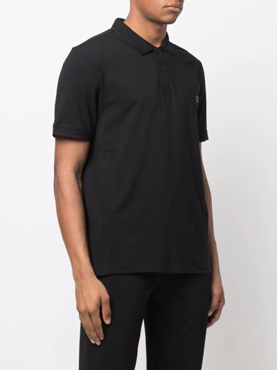 Shop Calvin Klein Logo-print Polo Shirt In Black