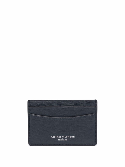 Shop Aspinal Of London Saffiano Slim Cardholder In Blue