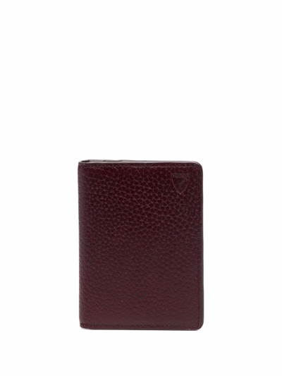 Shop Aspinal Of London Pebbled-effect Double Fold Wallet In Red