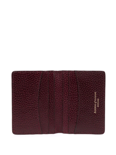 Shop Aspinal Of London Pebbled-effect Double Fold Wallet In Red