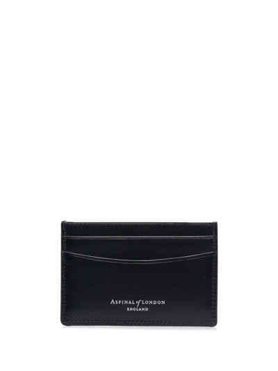 Shop Aspinal Of London Smooth Leather Cardholder In Black