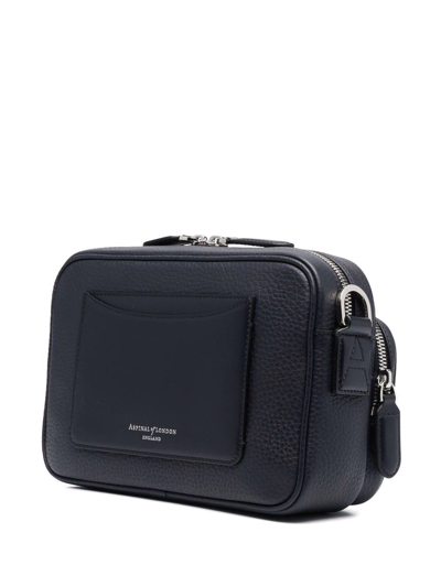 Aspinal Of London Reporter East-west Messenger Bag In Blue