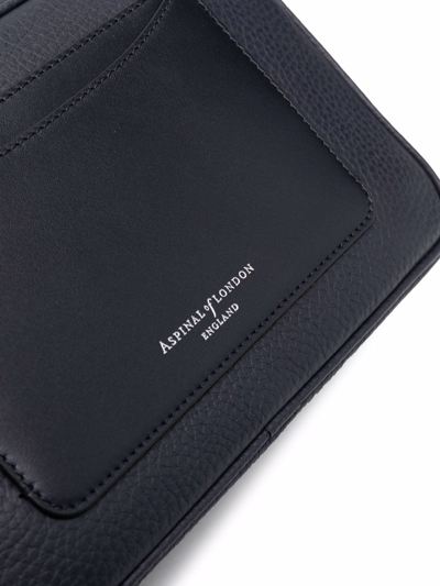 Aspinal Of London Reporter East-west Messenger Bag In Blue