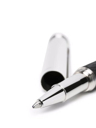 Aspinal Of London Crocodile-effect Rollerball Pen In Black