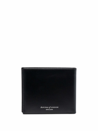 Shop Aspinal Of London Leather Bi-fold Wallet In Black