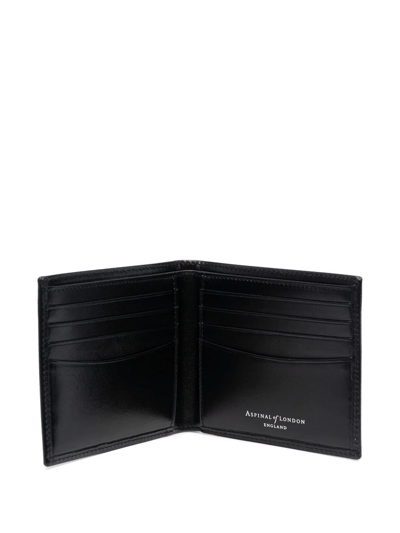 Aspinal Of London Leather Bi-fold Wallet In Black